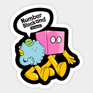 Number Block and friend curly Sticker